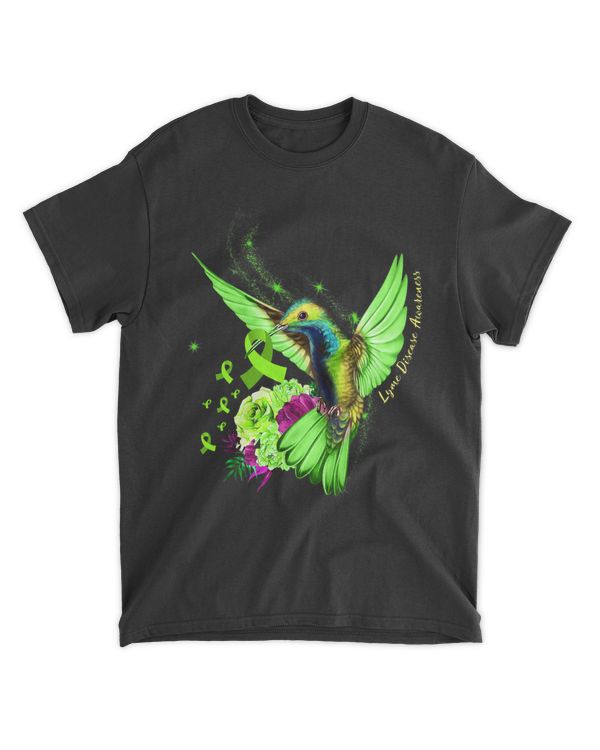 Hummingbird Holding Lime Green Ribbon Lyme Disease Awareness 21