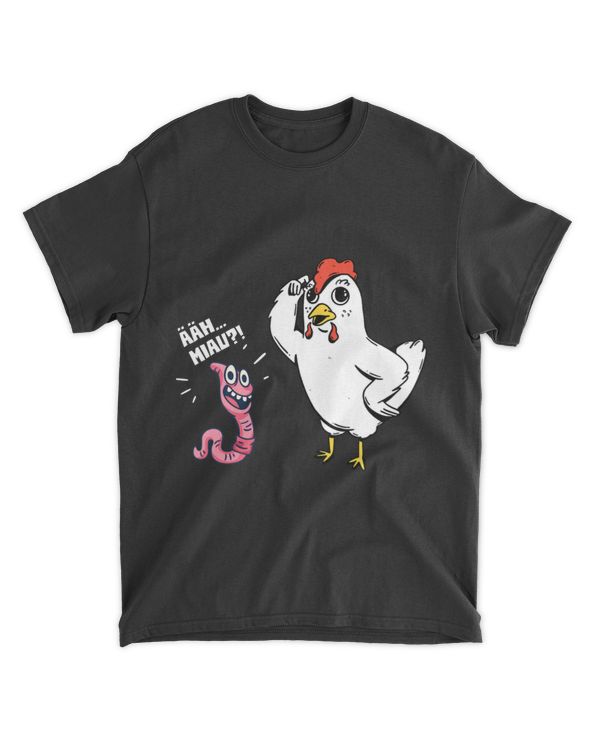 Funny Chicken Worm ÄH Miau Funny Animal Sayings