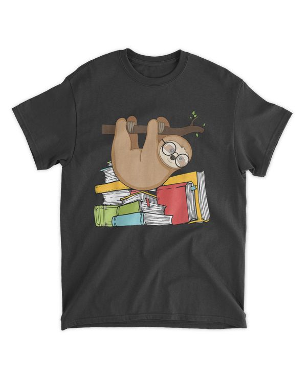 I Love Books Chibi Anime Sloth Shirts Book Lover T-Shirt