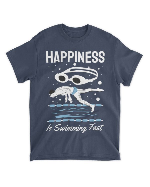 Happiness is Swimming Fast, Swimming T-Shirt, Swimming Tank Top, Swimming Shirt for Summer