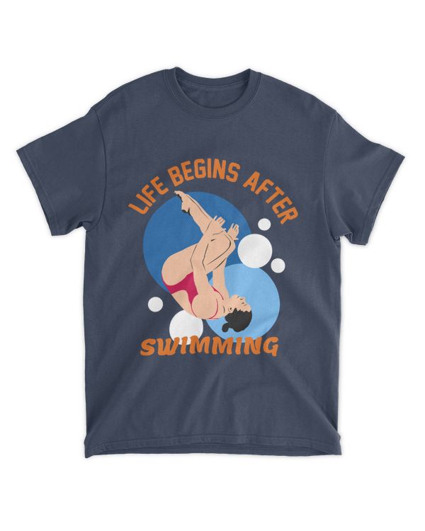Life Begins After Swimming, Swimming T-Shirt, Swimming Tank Top, Swimming Shirt for Summer