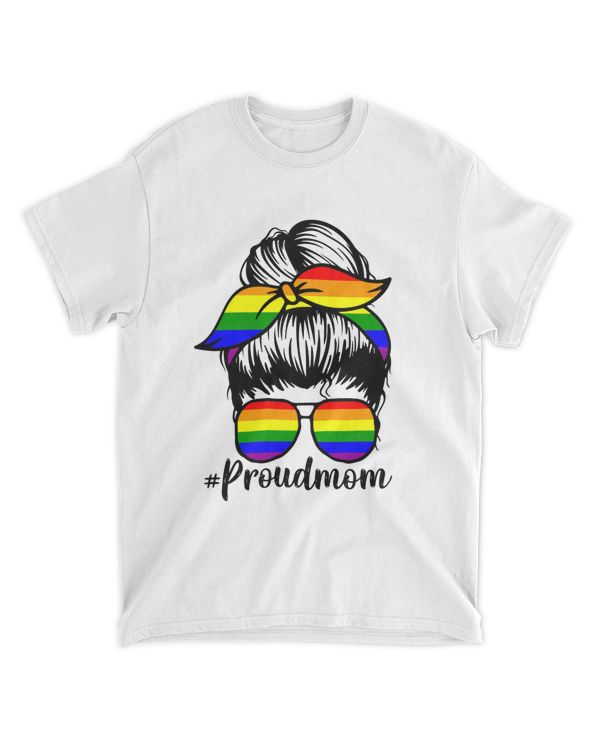 RD Proud Mom , LGBT Mom, Proud Lgbt Mom, Gay Lesbian Bisexual Trans Flag, LGBTQ Flag Messy Bun, Pride Ally