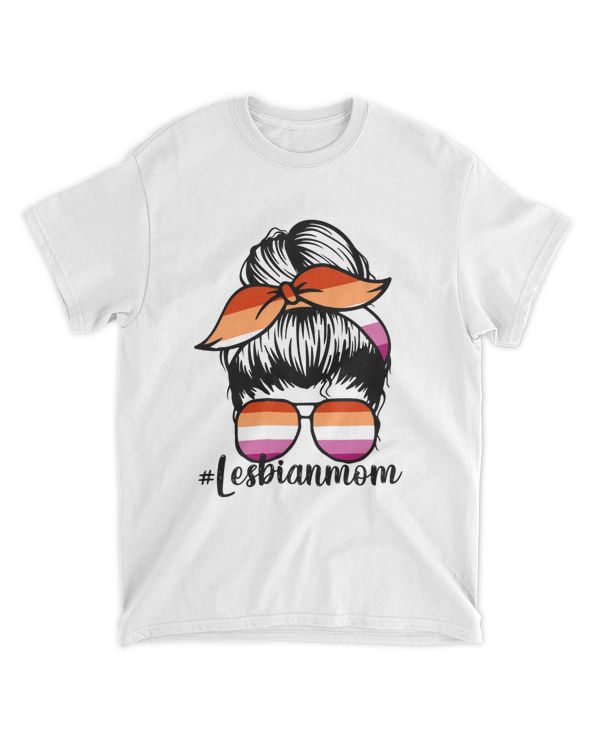 RD Proud Mom , LGBT Mom, Proud Lgbt Mom, Gay Lesbian Bisexual Trans Flag, LGBTQ Flag Messy Bun, Pride Ally-Lesbian