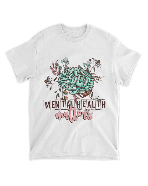 Mental Health Matters Brain Flower Floral Skull Skeleton