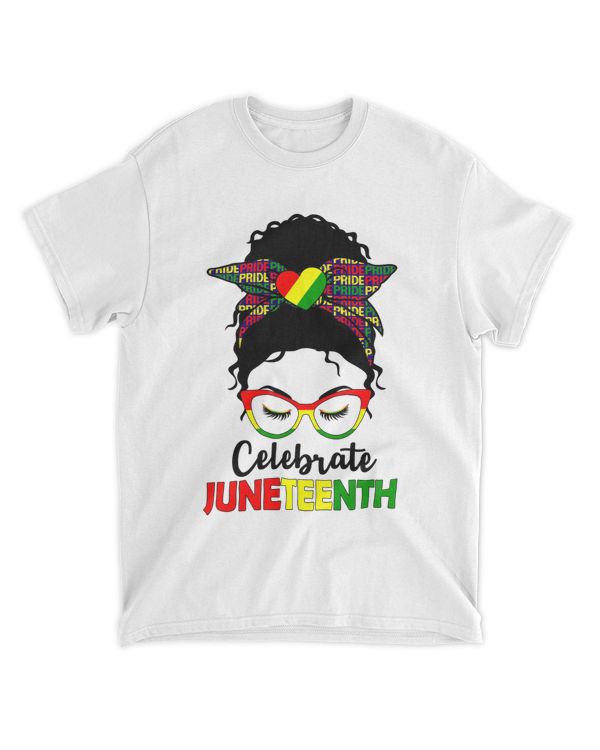 Celebrate Juneteenth 1865 Pride African American Women Afro Messy Bun