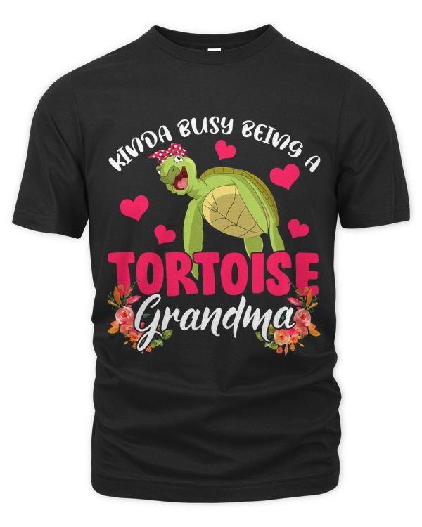Kinda Busy Being A Tortoise Grandma Funny Floral Tortoise