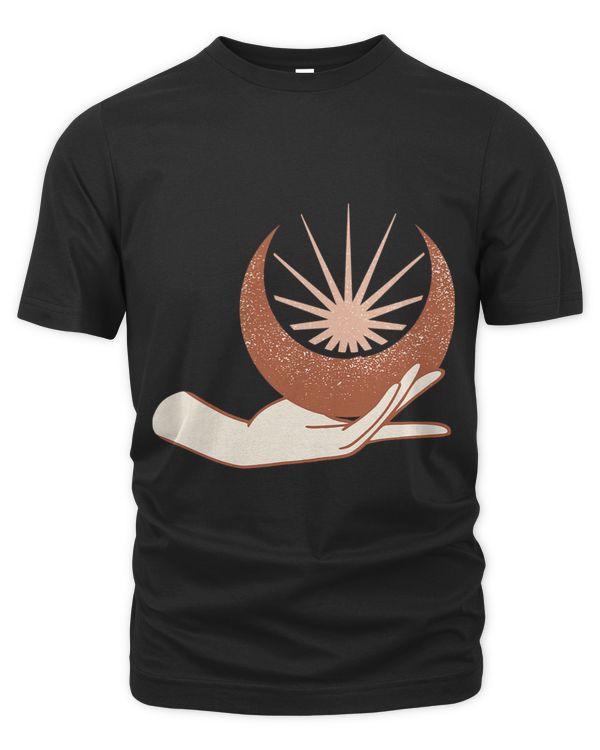 Bohemian Abstract Hand Holding Moon Sun Star