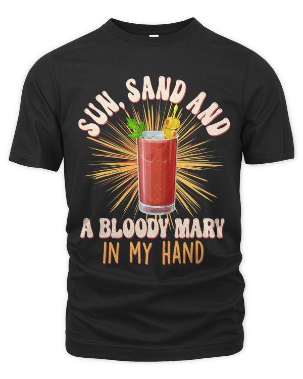 Sun Sand and a Drink in my hand Retro Funny Drinking Slogan