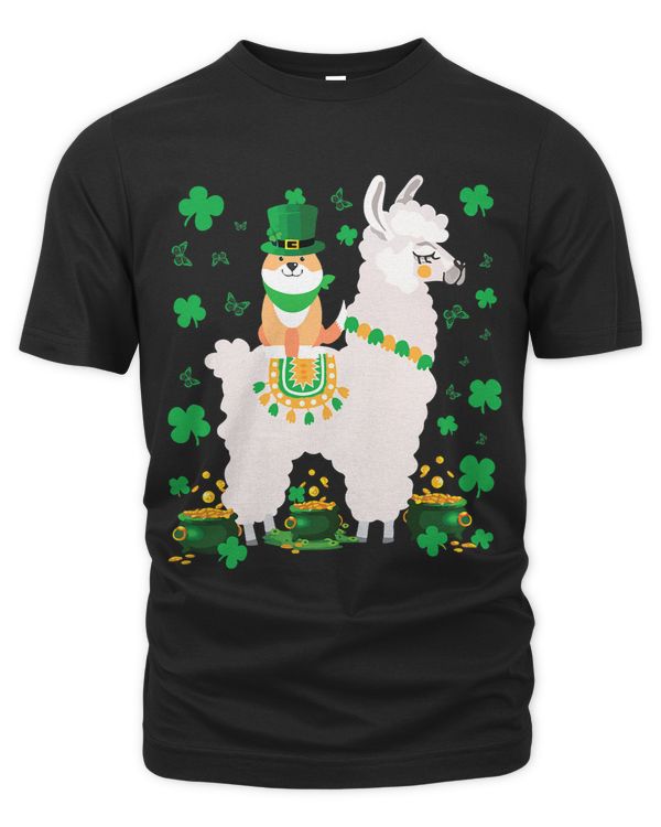 St. Patricks Day Llama Green Plaid Shamrock Womens 1