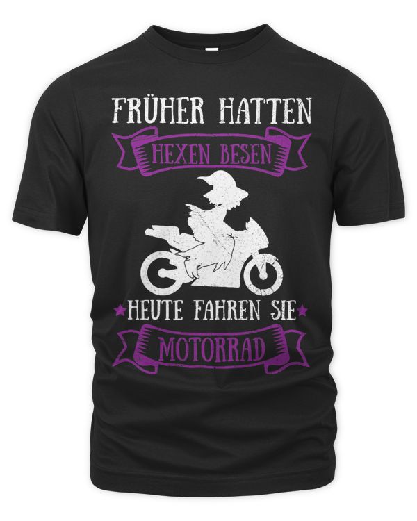 Womens Früher Hatten Witch Broom Motorcycle Motorcycle Rider Slogan