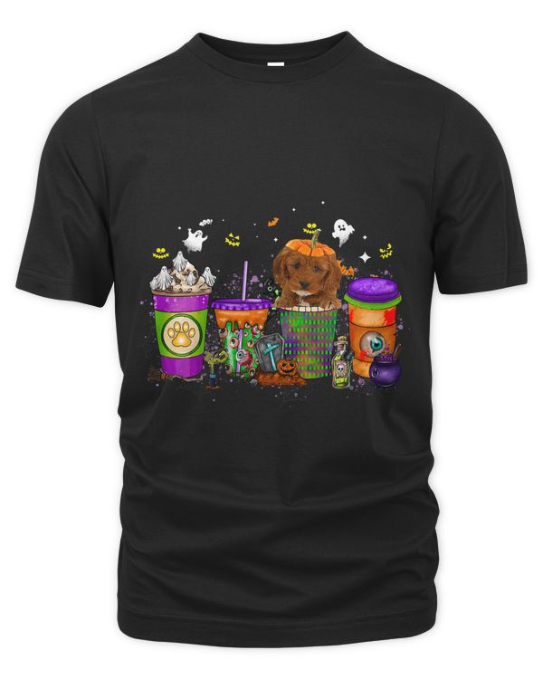 Cockapoo Halloween Coffee Shirt Pumpkin Spice Late Iced
