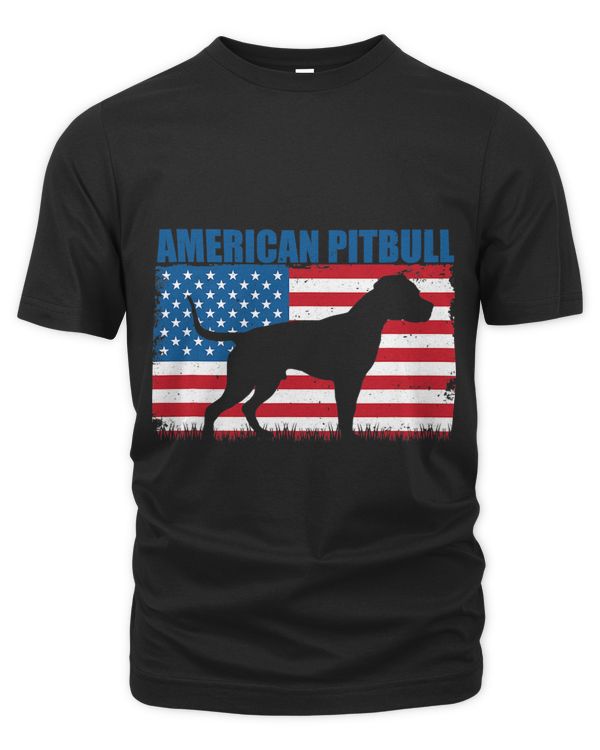 Pit Bull Dog Pet 4th of July American Flag USA Pitbull