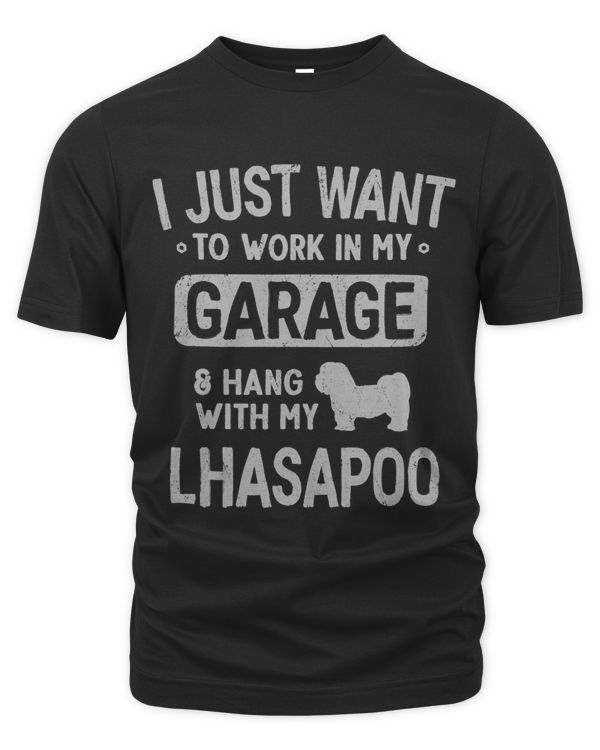 Funny Lhasapoo Dad Garage Men Hang With