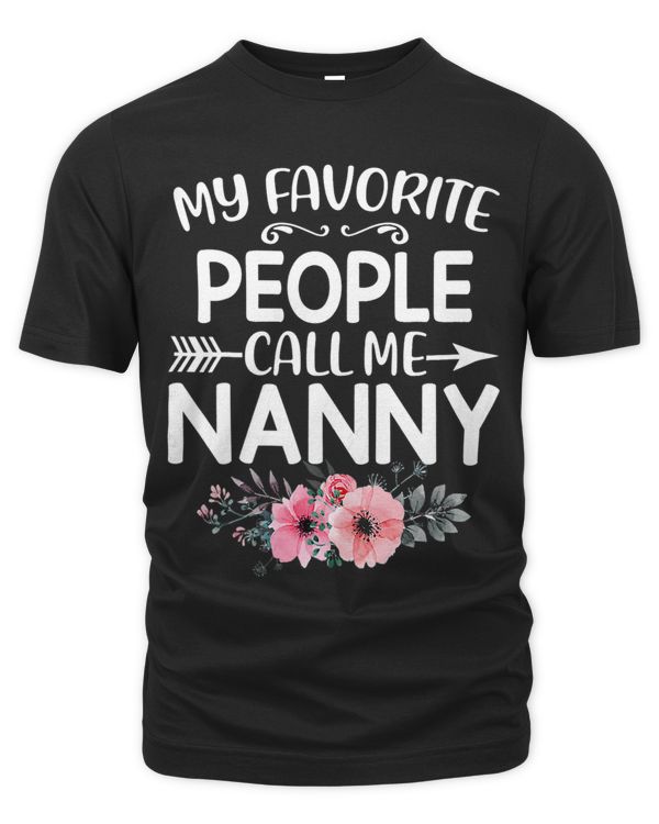 Womens My Favorite People Call Me Nanny Fun Pink Floral