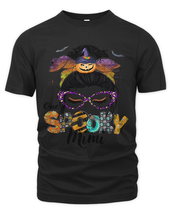One Spooky Mimi Halloween Messy Hair Woman Bun Funny Mimi 293