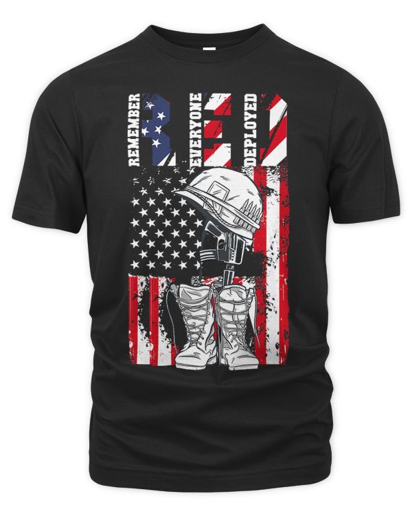 Patriotic US Flag Red Friday Remember Everyone Deployed 488
