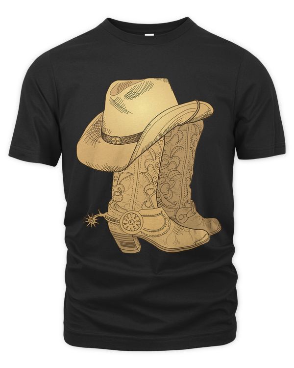 Vintage Retro Cowboy Hat Cowboy Boots Gift 254