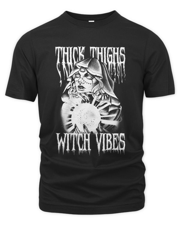 Thick Thighs Witch Vibes Halloween Costume Seer Witchy Goth 246