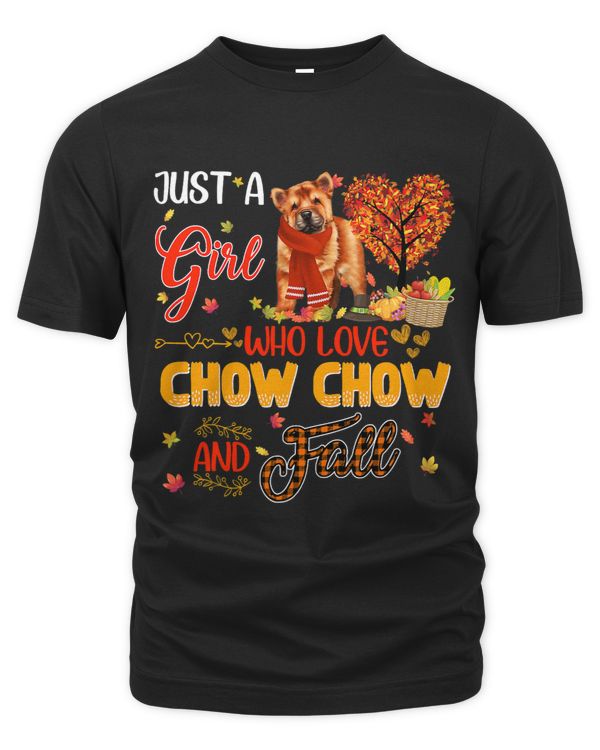Just A Girl Who Loves Chowchow And Fall Pumpkin Autumn Leaf 260