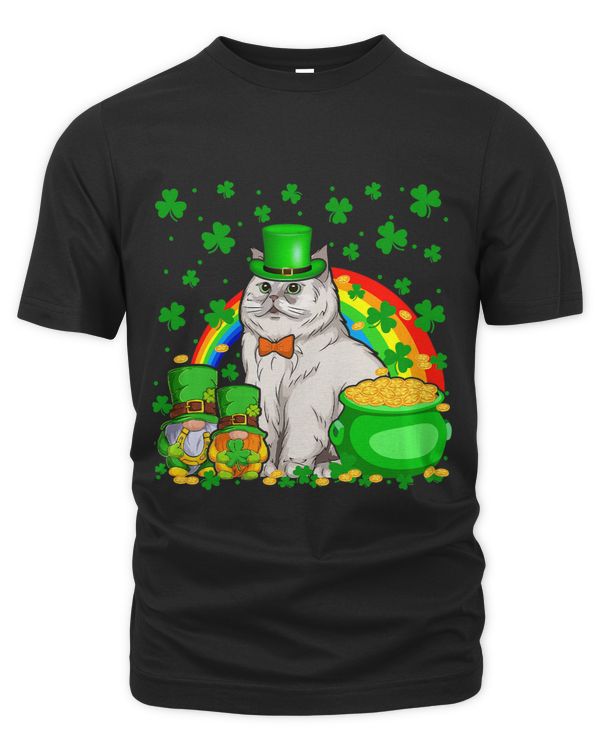 Two Gnomes And Persian Wearing Patricks Day Hat Shamrocks