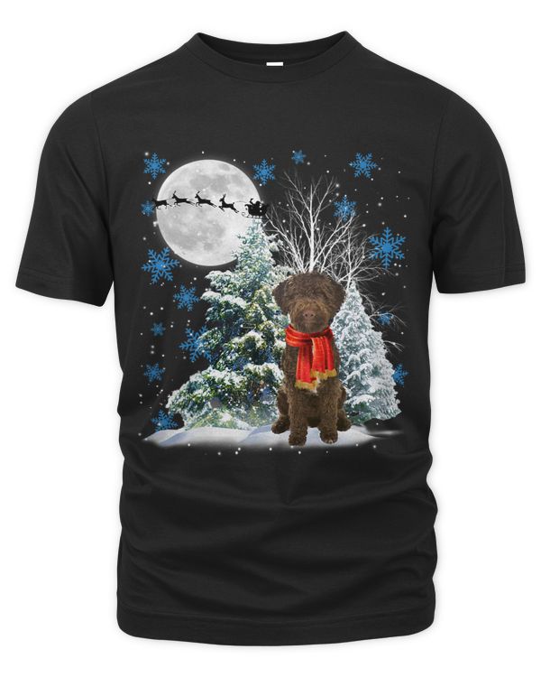 Lagotto Romagnolo Under Moonlight Snow Christmas Pajama 84