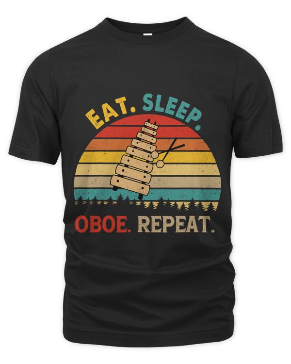 Vintage Retro Eat Sleep Oboe Repeat Funny Oboe Player