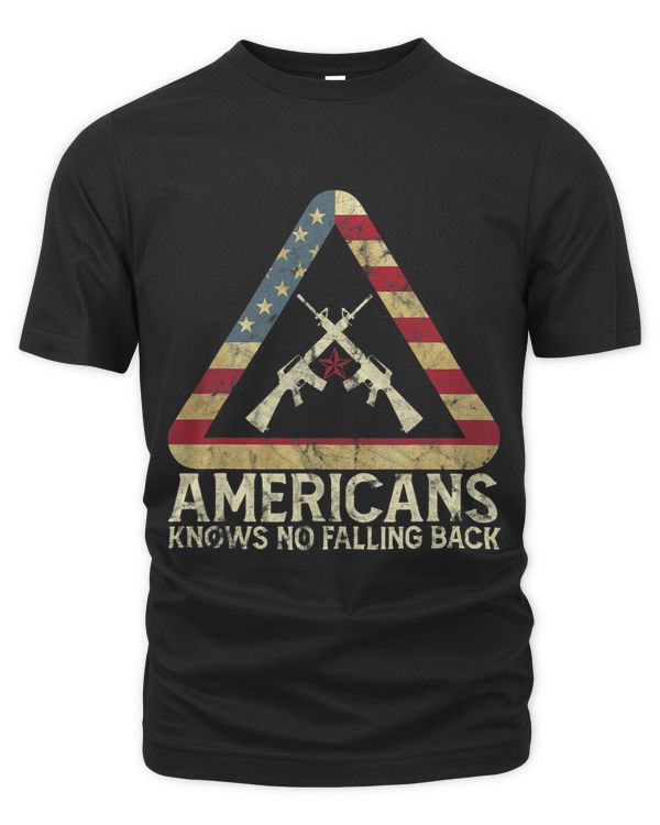 Americans Knows No Falling Back Guns Flag