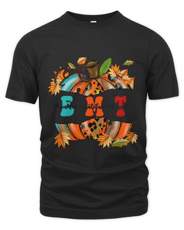 Thankful Grateful Blessed EMT Pumpkin Autumn Fall Yall