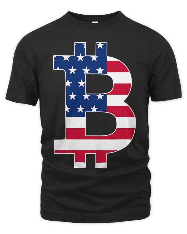 American Flag Bitcoin BTC Crypto Mens Saying