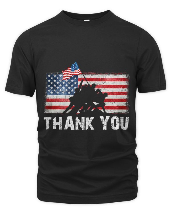 American Flag Thank You For Veteran Men Women Kid Girl Boy