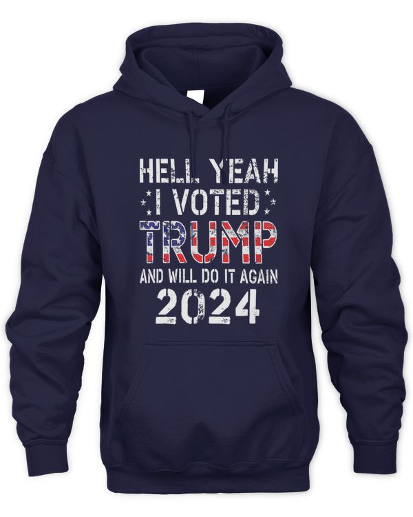 Trump 2024 I Voted Trump Flag Tee Maga Usa Flag Trump 2024