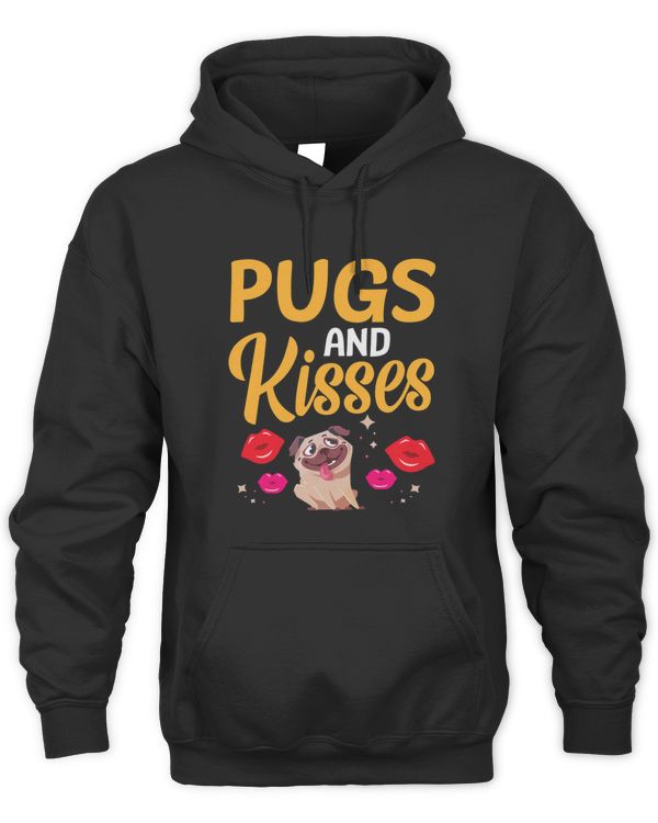 Hot Lips Flowers Happy Valentine Day Pugs And Kisses Lover