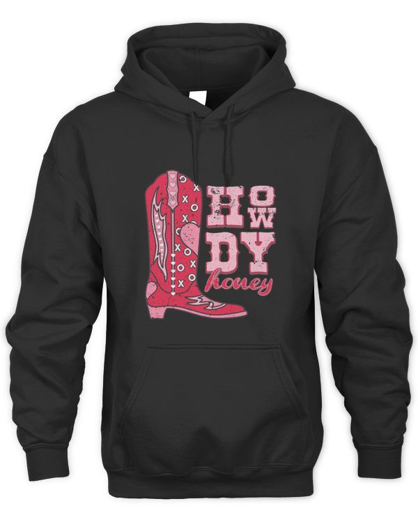 Howdy Honey Cowgirl Boot Vintage Western Valentines Day