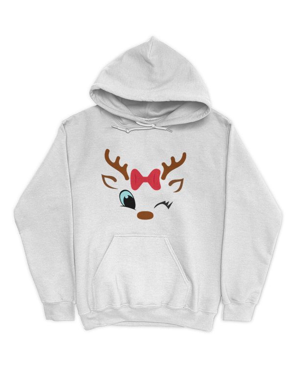 Christmas Shirt with Cute Reindeer Face (4)