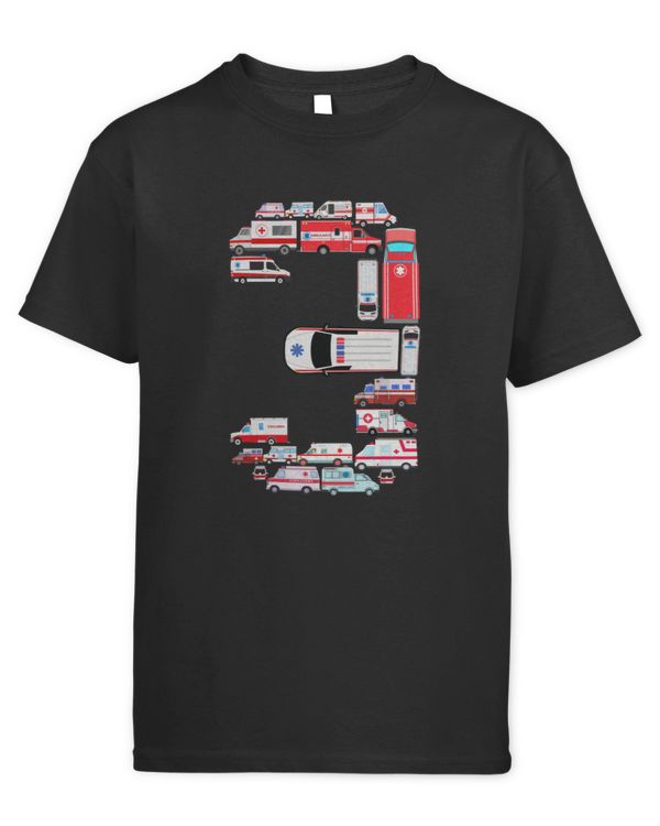 Number 3 Ambulance 3rd Birthday Gift Idea For 3 Year Old Boys Kids