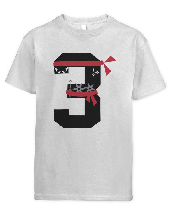 Number 3 Ninja 3rd Birthday Gift Idea For 3 Year Old Boys Kids