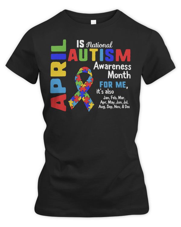 Autism Autistic April is National Awareness Month Autistic Puzzle Ribbon Aspergers Autism Awareness