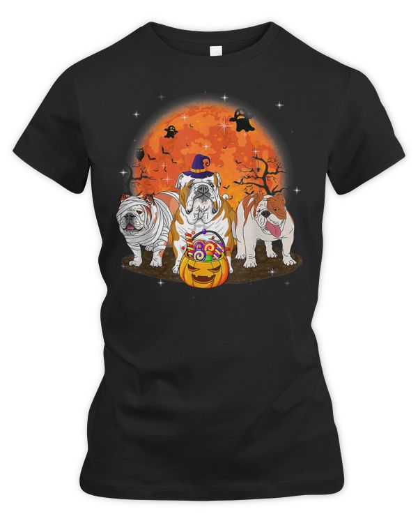English Bulldog And Moon Halloween Funny Costume Dog Lover 207 Dog Lover