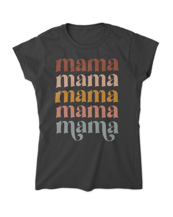 Retro Vintage Stacked Mama Tshirt, Gift Tshirt For Women