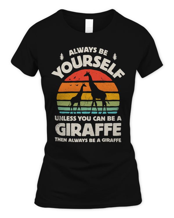 Giraffe Always Be Yourself African Animal Retro Vintage 70s 10