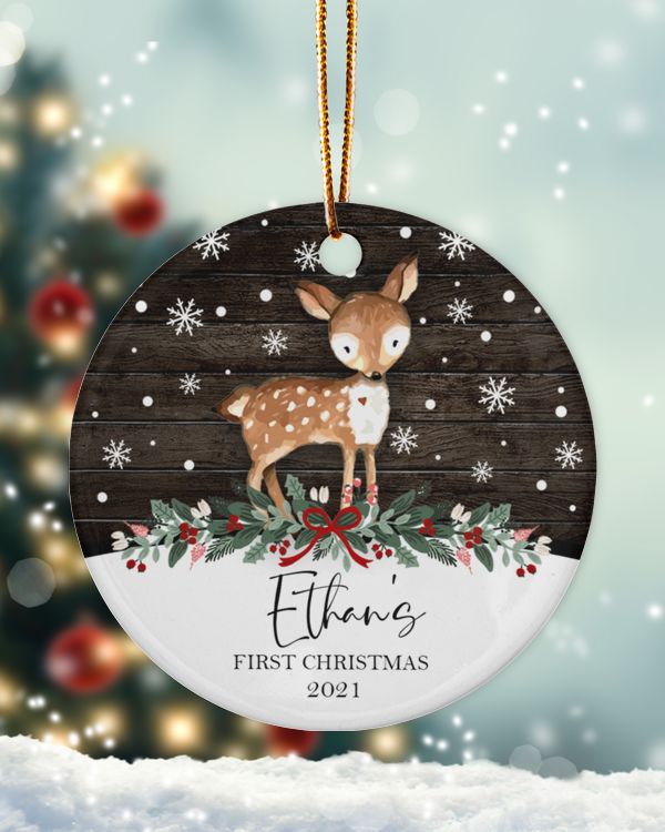 RD Personalized Baby's First Christmas Ornament, First Christmas Baby Ornament, Custom Baby Name Christmas Ornament