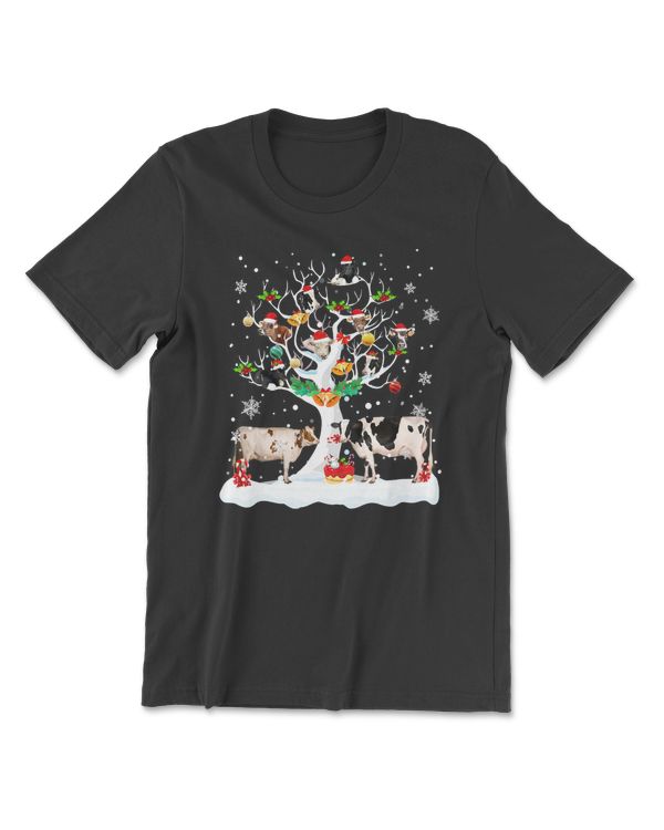 Cow Cow Christmas On Winter Tree Goat Lover Matching Pajamas 7 Heifer Cattle