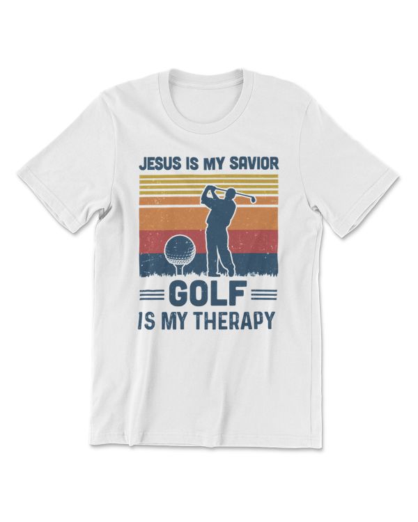 Golf Jesus Is My Savior Golf Is My Therapy Vintage Christian Gift 381 golfer