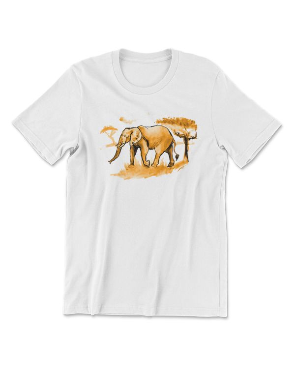 Elephant African Elephant at Sunset in Ink 516 Elephant lovers