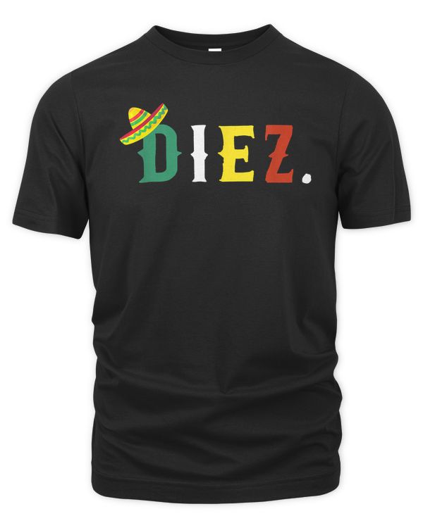 10 year old mexican fiesta birthday theme diez anos 10th t-shirt