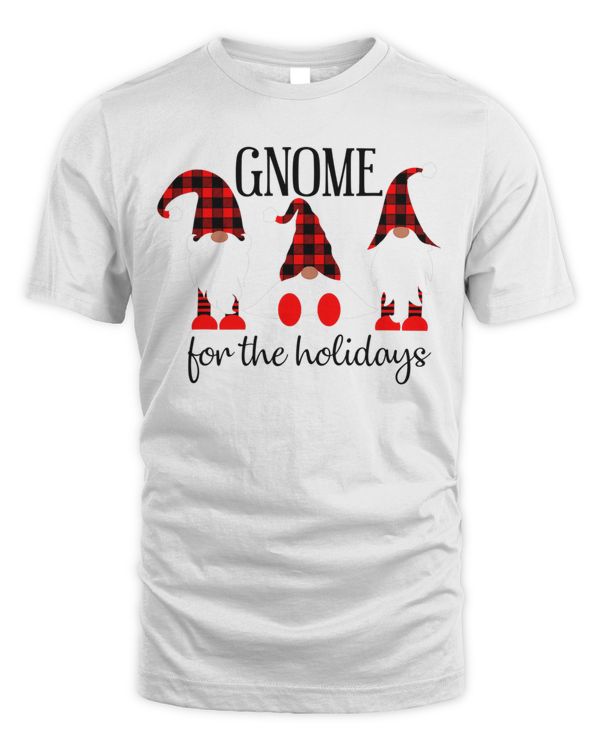 Gnomes For The Holidays Buffalo Plaid Gnome Christmas Xmas T-Shirt