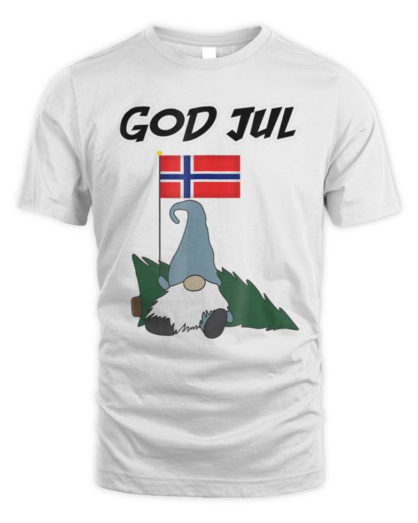 God Jul Norwegian Gnome Tshirt Merry Christmas Norway Tee