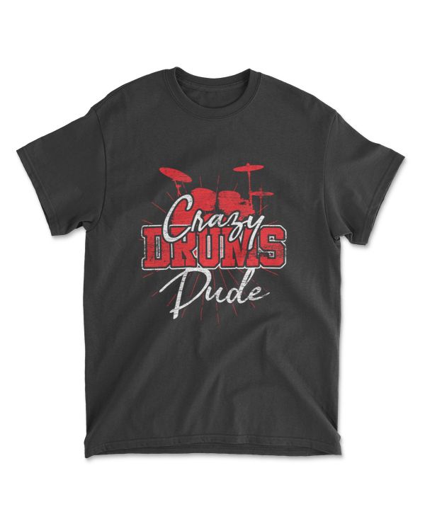 Crazy Drummer Boy Dude Men Drums Long Sleeve T-Shirt