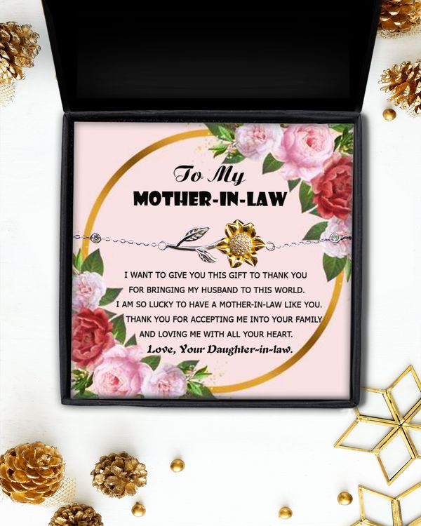 Mother In Law Gift Bracelet, Mother of The Groom Wedding Gift from Bride, Sterling Silver Jewelry for Mother In Law