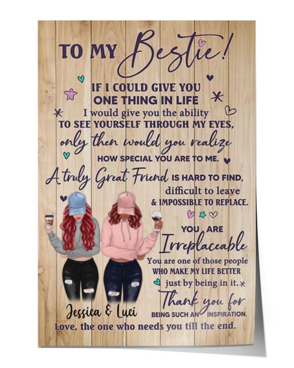 To My Bestie Gift For Besties Sisters Siblings Personalized Vertical Poster, Gift For Bestie, Best Friend Poster